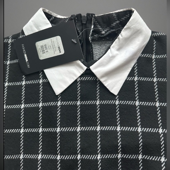 Collared plaid mini dress - Picture 4 of 9